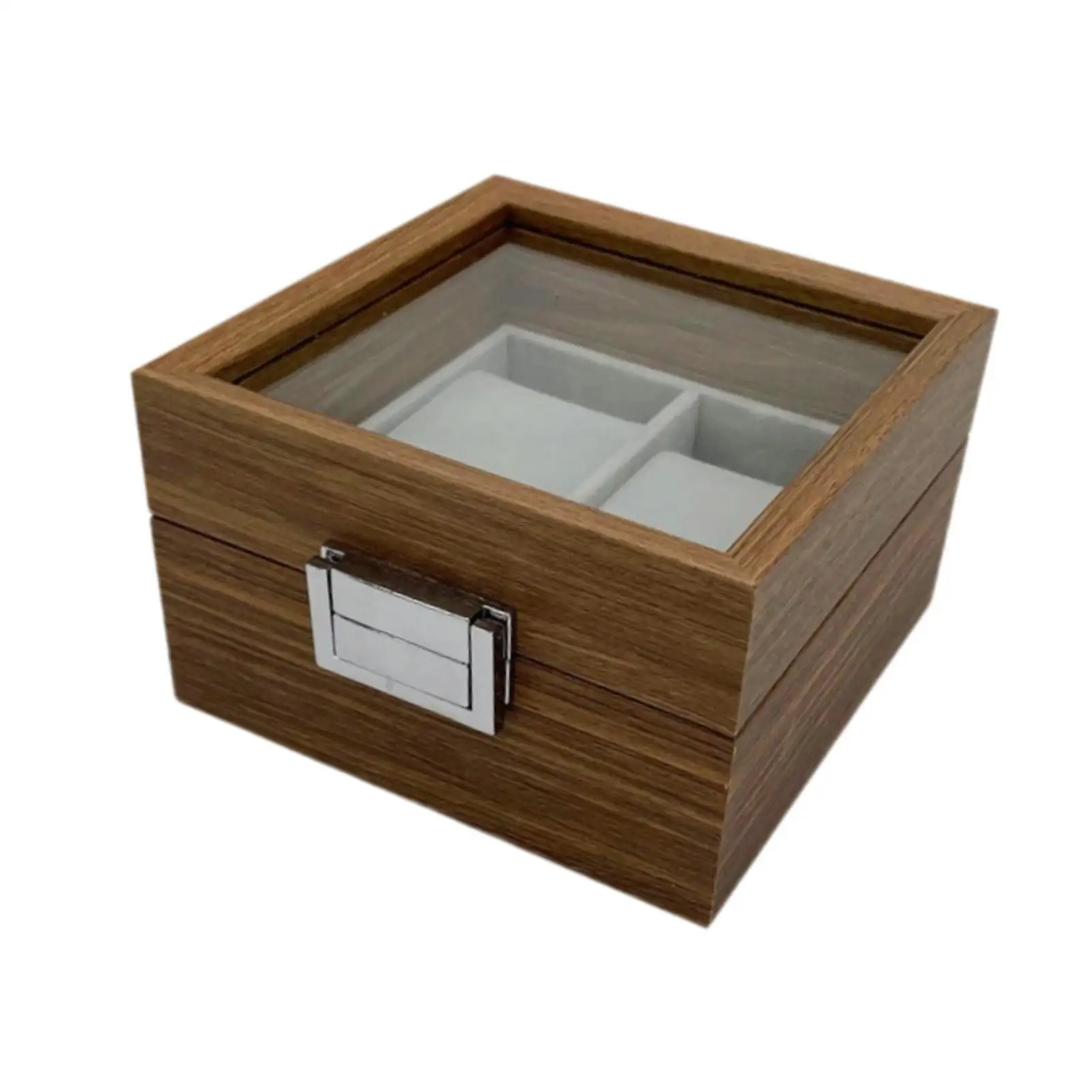 

Watch Storage Box Wood Watch Box 2 Slot Container Multifunctional with Lid