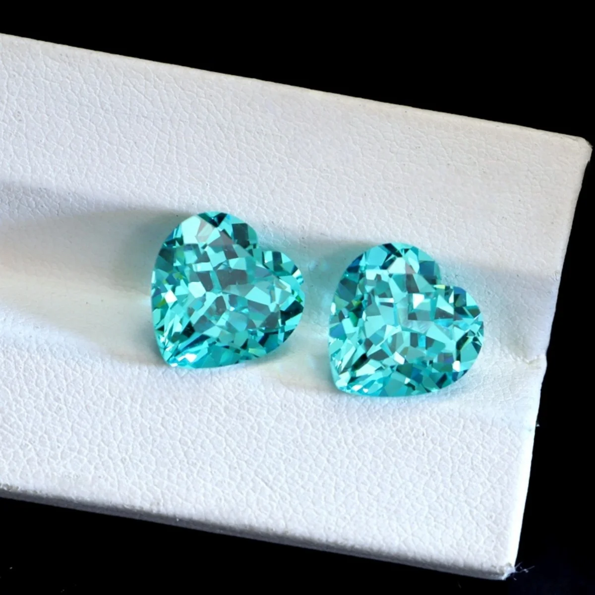8x8mm Heart Shape Faceted Paraiba Tourmaline Heart Shaped Cut Ice Blue Tourmaline Gem 4
