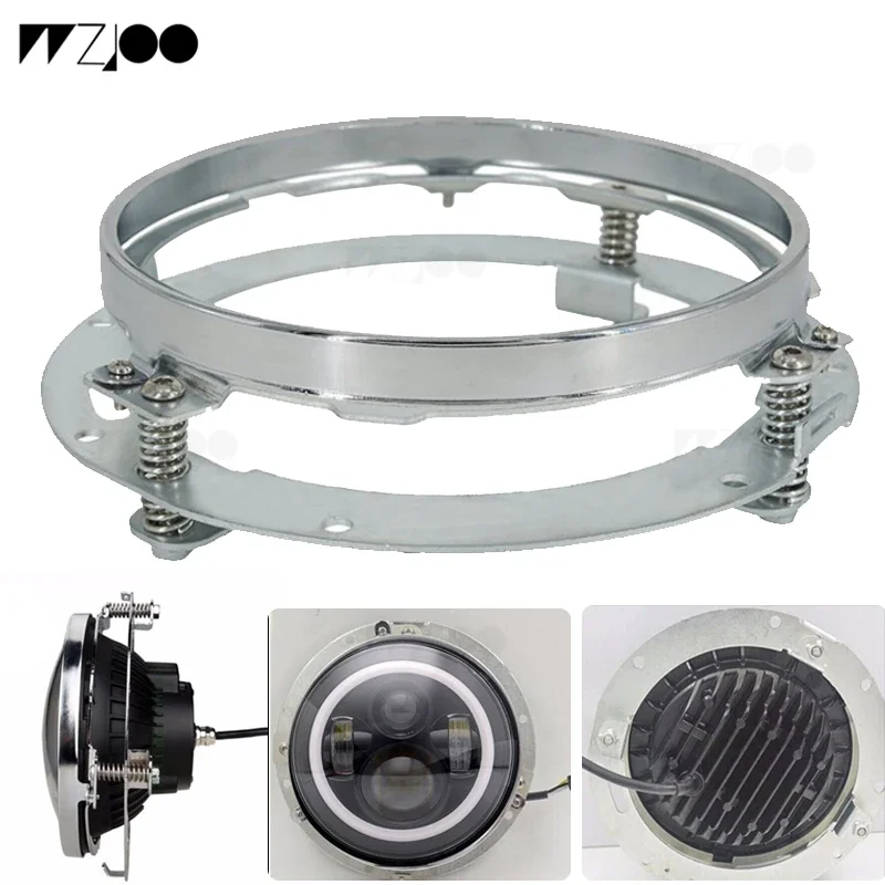 7 Inch Round LED Headlight Mounting Bracket Ring for Jeep Wrangler JK Land rover defender for honda Motorcycle 7