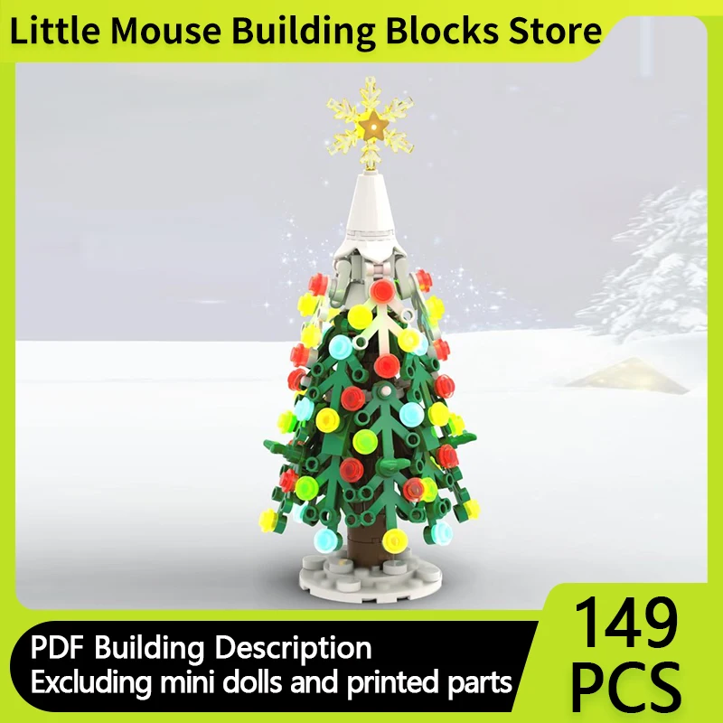 

City Street View Model MOC Building Bricks Christmas Tree Modular Technology Gifts Holiday Assemble Children Toys Suit