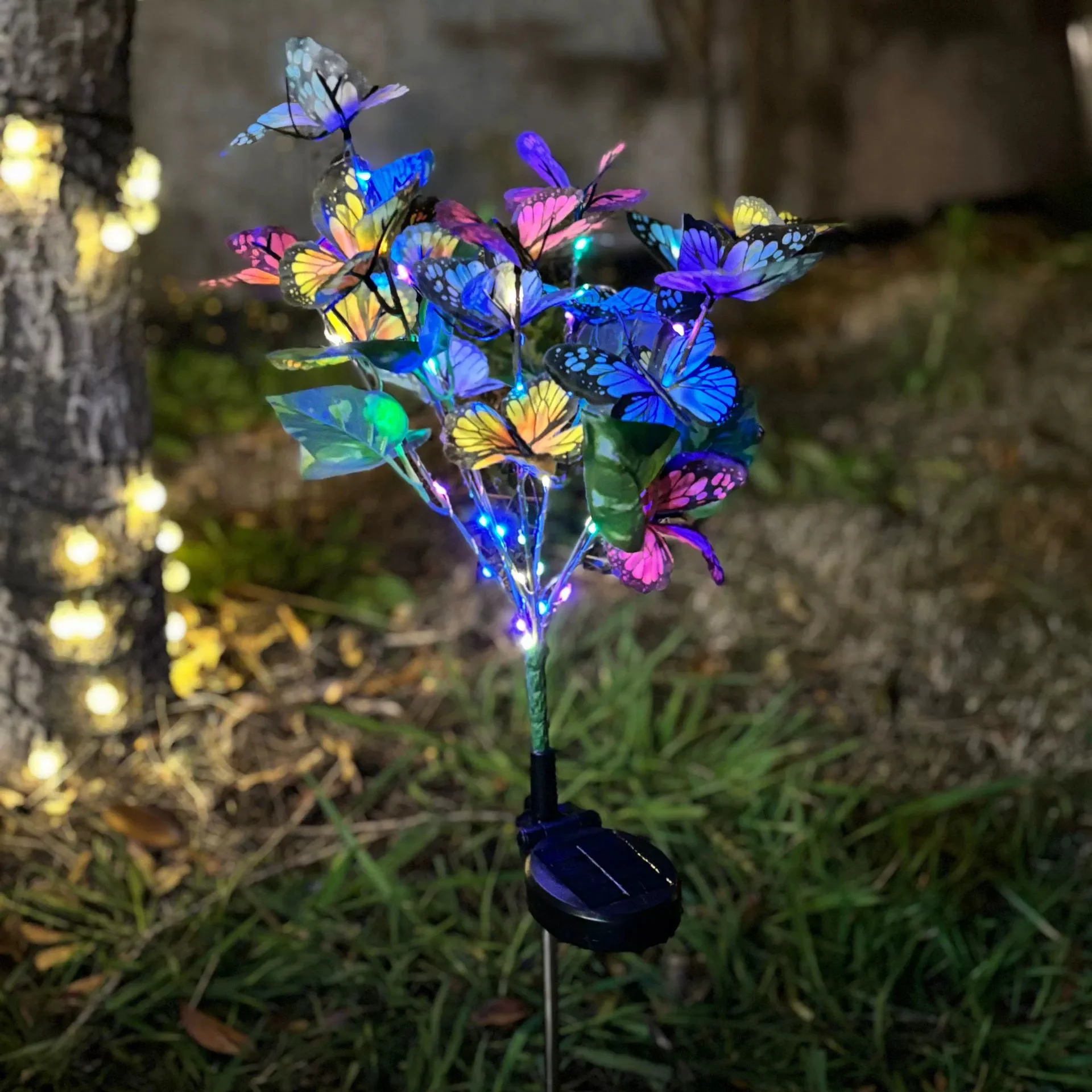 

LED Fairy Lawn Lamp Simulation Colorful Butterfly Outdoor Solar Light Camping Garden Sunmmer Landscape Lighting Wedding Decor