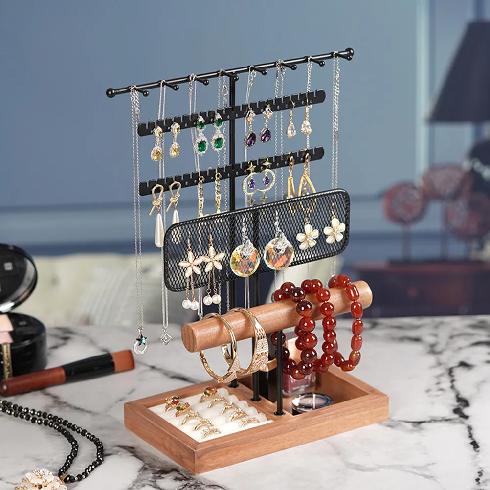

Jewelry Display Stand Large Capacity Necklace Holder For Women Bracelet Earring Storage Rack Countertop Craft Retail Store