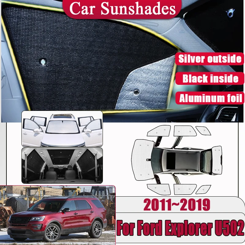 

Анти-УФ для Ford Explorer MK5 U502 2011 2012 2013~2019 Полный объемный солнцезащитный козырек бокового окна Автомобильный теплоизоляционный козырек Аксессуары