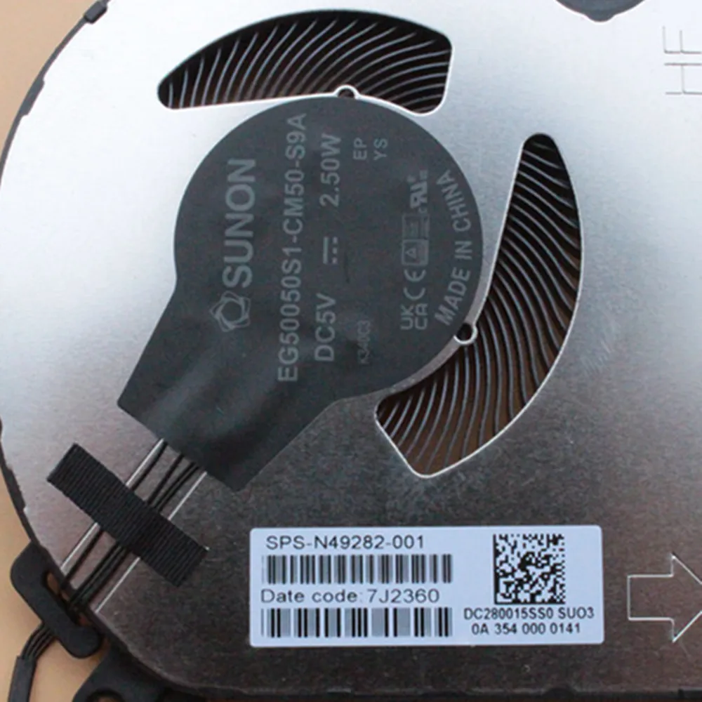 TT New Original For HP EG50050S1-CM50-S9A N49282-001 Laptop Cooling Fan Fast Ship