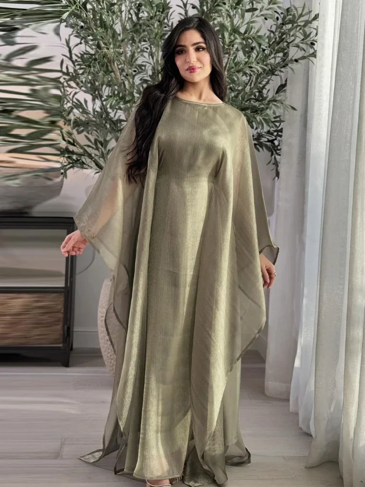 Skromna sukienka dla kobiet Abaya Bat Sleeve Long Robe Ramadan Morocco Dubai Abayas Kaftan Islam Eid Muslim Vestidos Jalabiya Dresses