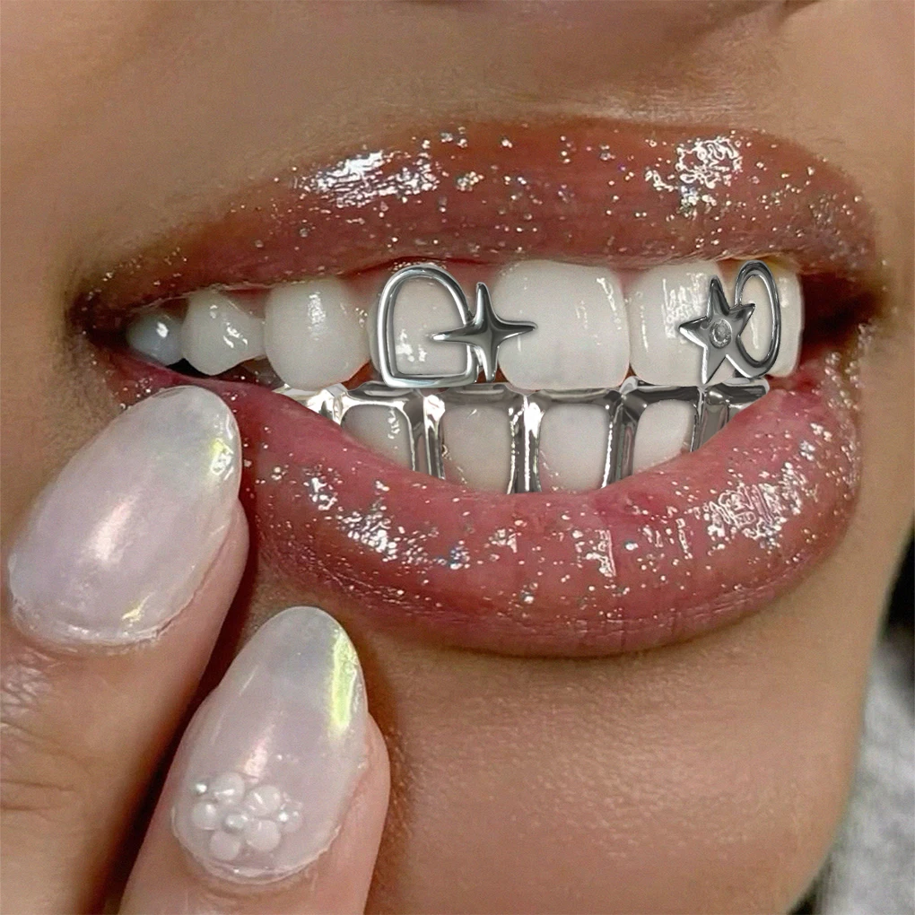 حلي الهيب هوب المجوفة على شكل نجمة مناسبة للارتداء في الملاهي الليلية وعيد الميلاد وحفلات أعياد الميلاد