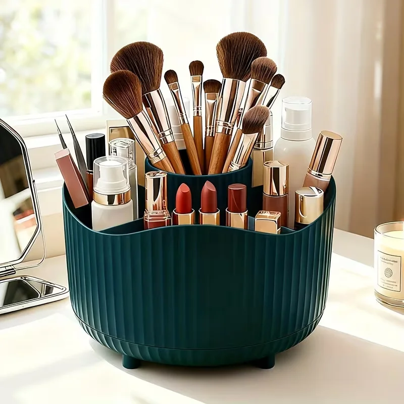360 °   Rotierender Make-up-Pinselhalter, Kosmetikpinselhalter mit Großer Kapazität für Lippenstift, Augenbrauenpinsel und Schmuck