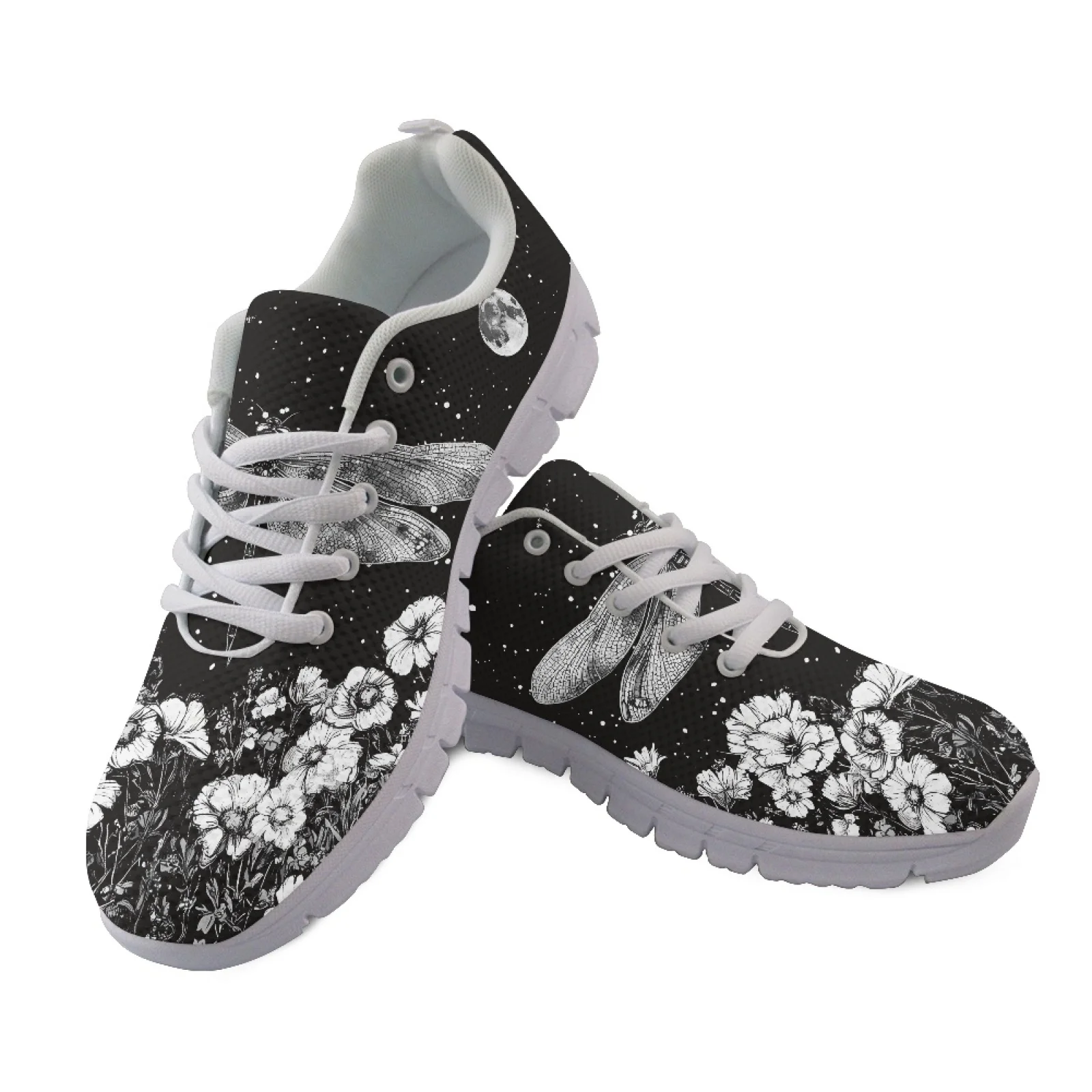 Coloranimal Breathable Low Top Running Tennis Shoes for Men Women Running Shoes for Gym Fuchsia Flower