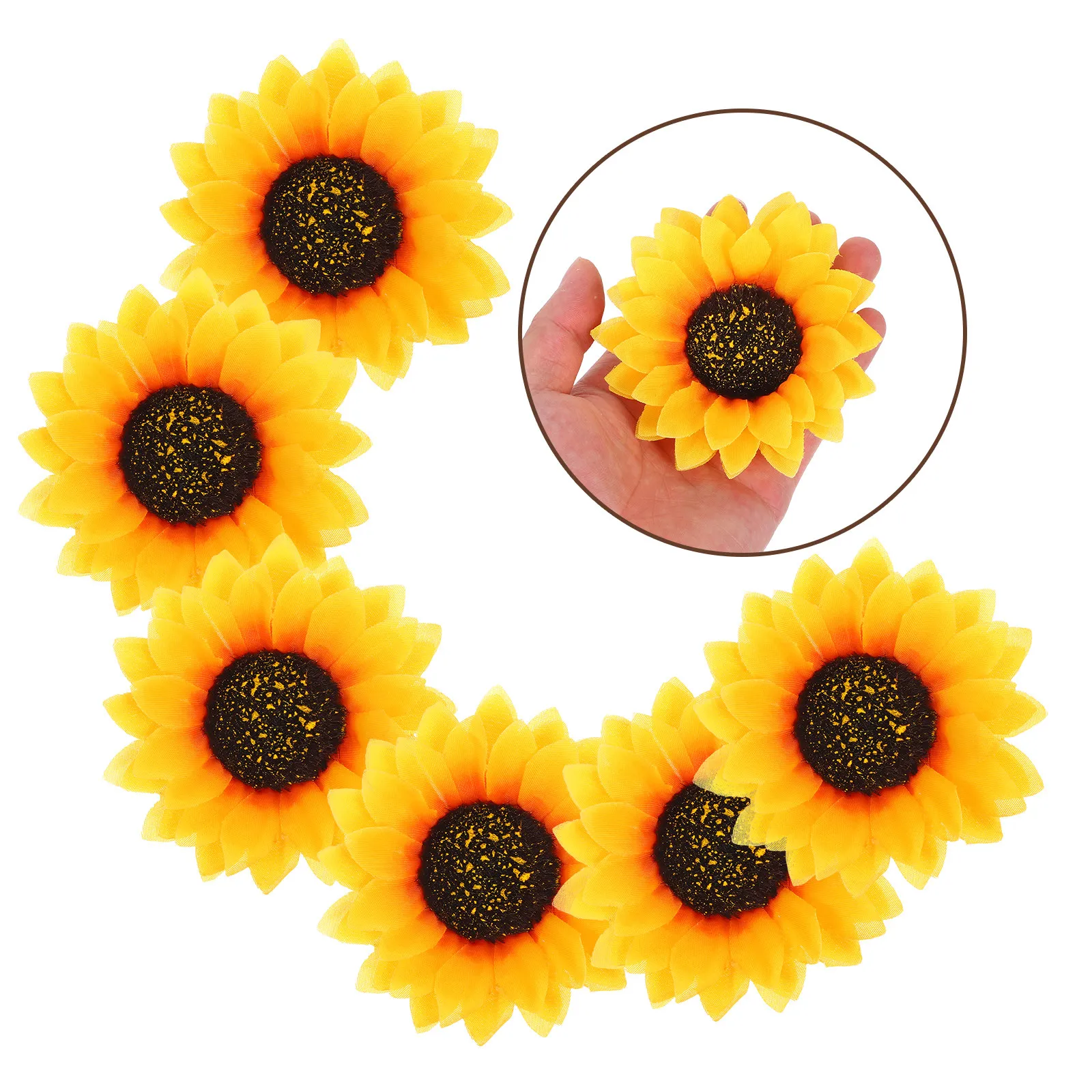 

Набор из 6 заколок для волос в виде подсолнухов: стильные боковые заколки-цветы, заколки для челки для свадьбы, вечеринки, повседневного использования, модные аксессуары, цветочные заколки для волос