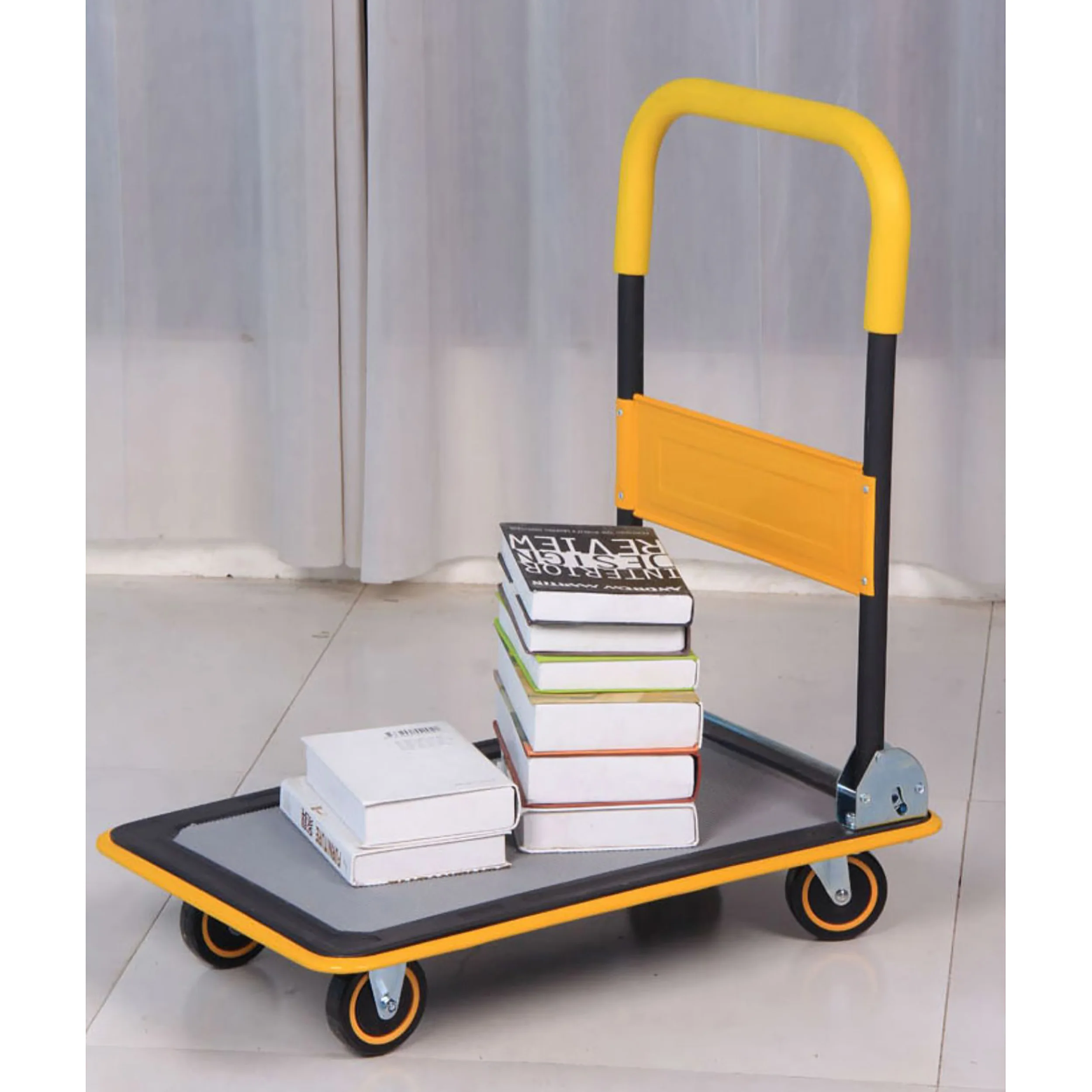 Push Cart Dolly Moving Platform Hand Truck Foldable for Easy Storage and 360 Degree Swivel Wheels