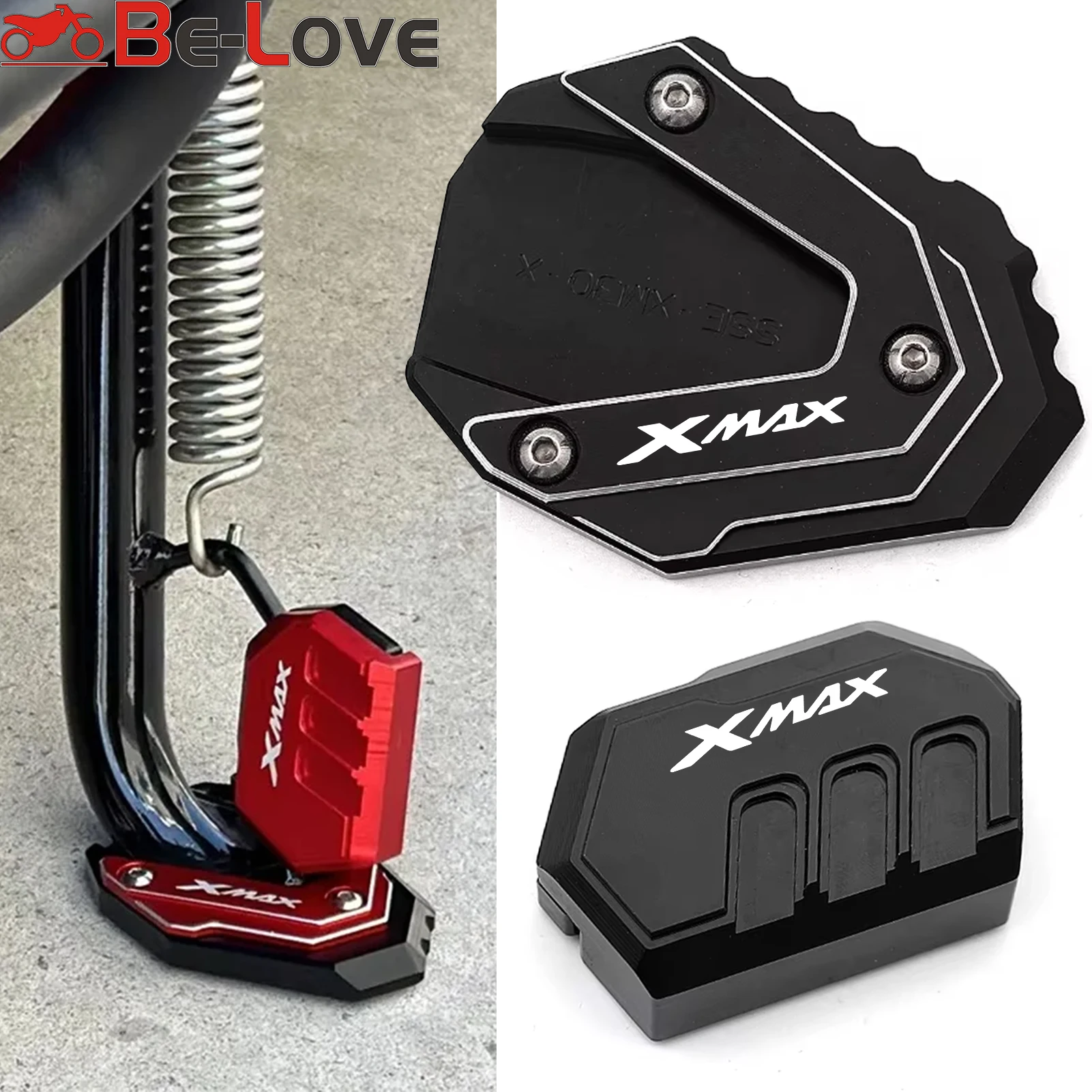 For YAMAHA XMAX300 XMAX125 XMAX250 XMAX 300 125 250 2017-2021 2022 Motorcycle Kickstand Pad Side stand Plate Column Auxiliary