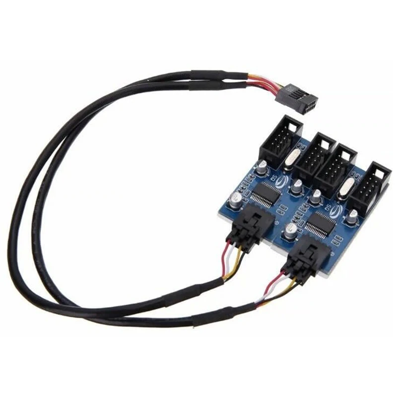 A08E-Motherboard Usb 9Pin Header 1 To 4 Splitter Port Multiplier 30Cm Extension Cable