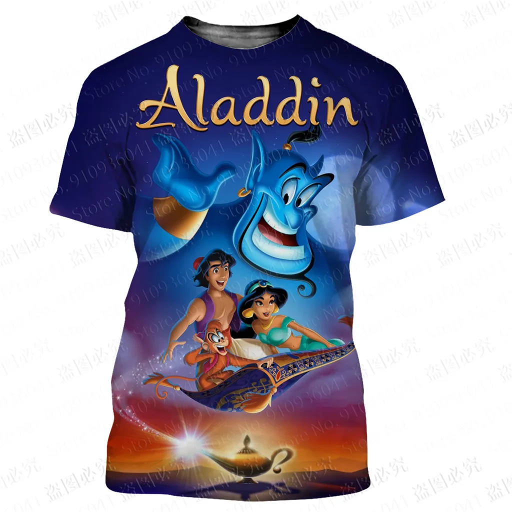 Aladdin 3D print Disney t shirt  men women casual style Summer Casual Streetwear Tee Tops Cartoon