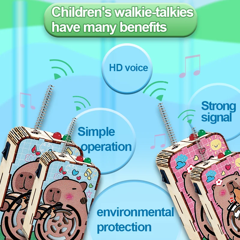 Walkie Talkies para niños, juegos de acampada al aire libre con cordón para linterna, juguetes para niños, regalo de cumpleaños de Navidad para niños, paquete de 2