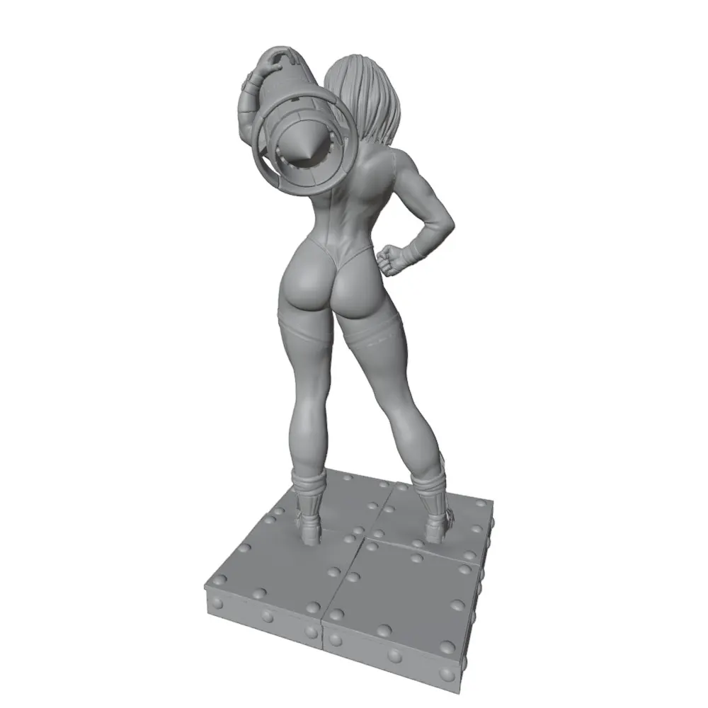 1/24 75mm Room Decoration Items Sexy Warrior With Cannonballs On Her Shoulders Unassembled And Unpainted  Anime Character Statue