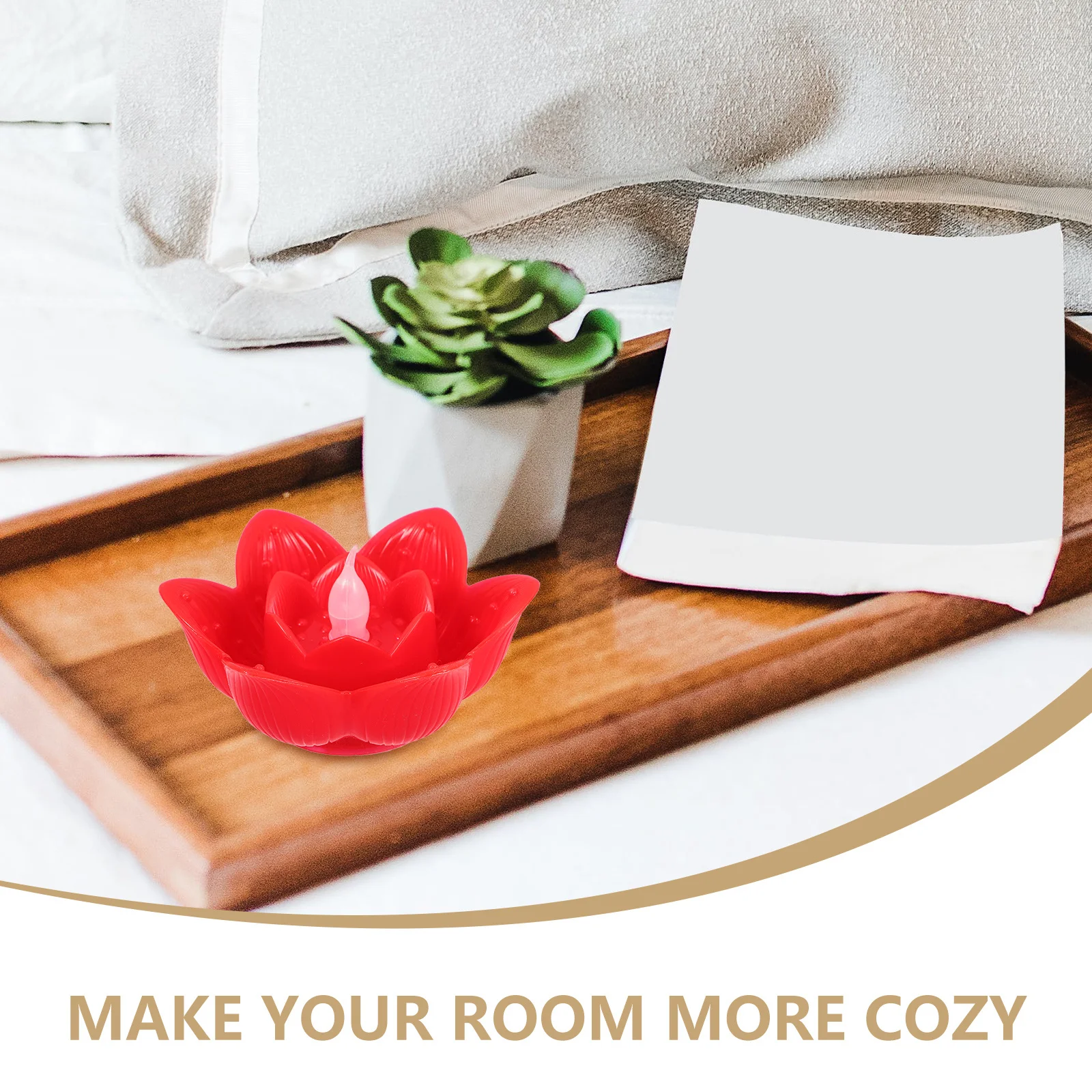 2 قطعة Led الإلكترونية لوتس ضوء واقعية زهرة صغيرة مصباح عديمة اللهب العائمة لحفل زفاف مهرجان الديكور الأحمر