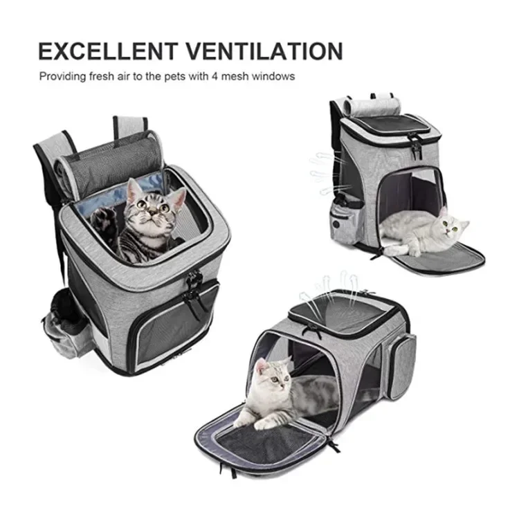 Breathable Pet Cat Carrier Backpack Foldable Pet Carrier Transport Travel Bag Expandable Large Capacity Creative for Cats Dogs