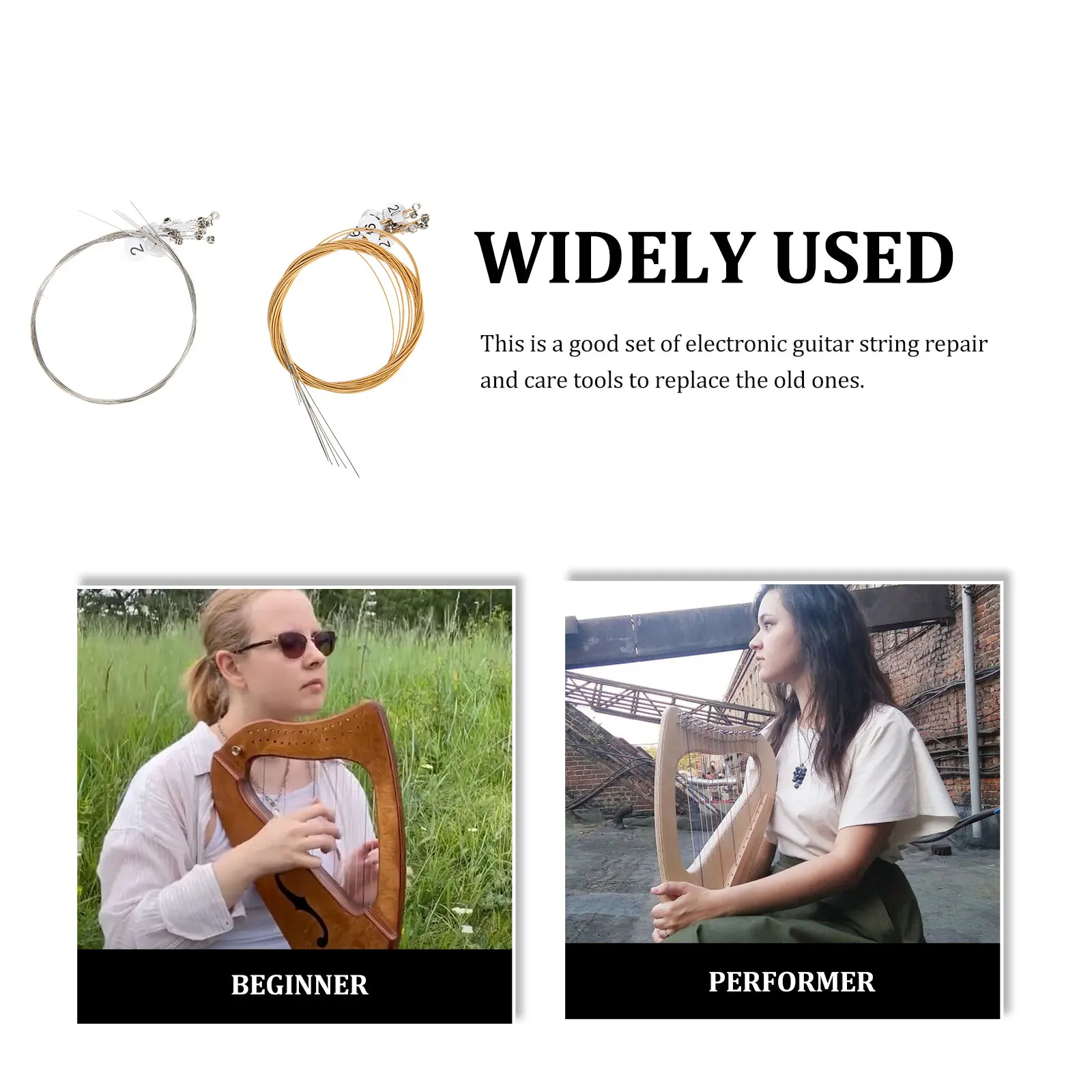 

24 String Strings Durable Copper Steel String Accessory Replacement Kit Musical Instruments Durable Lyre Strings Accessories