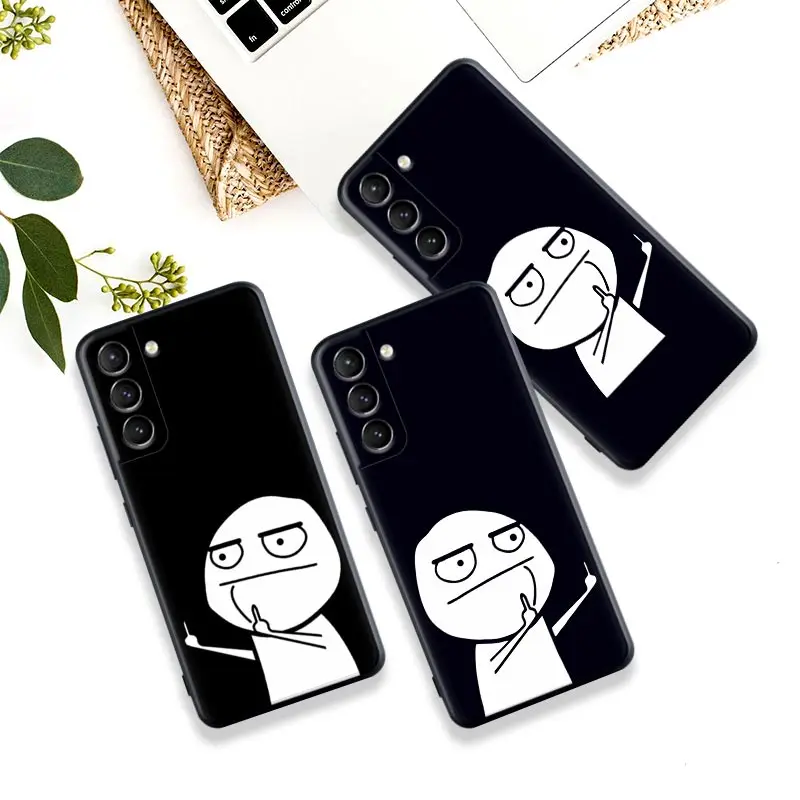 Funny Man Middle Finger Silicone Case For Samsung Galaxy S23 Ultra S24 5G S21 S20 FE Cover For Galaxy S22 s23 S24 S10 Plus Cases