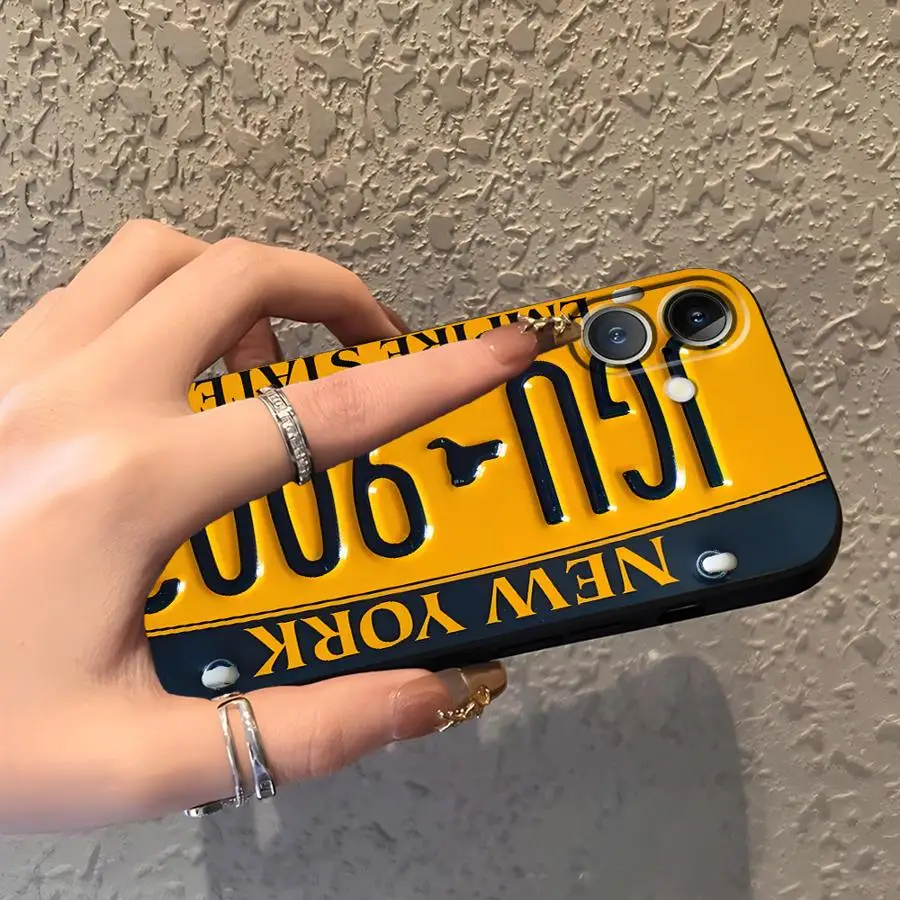 Funda Phone Cover Case for Apple iPhone 17 Pro Max 17e 12 15 Pro 7 8 Air 13 XR XS MAX 16 14 11 Yellow License Plate Art view 5