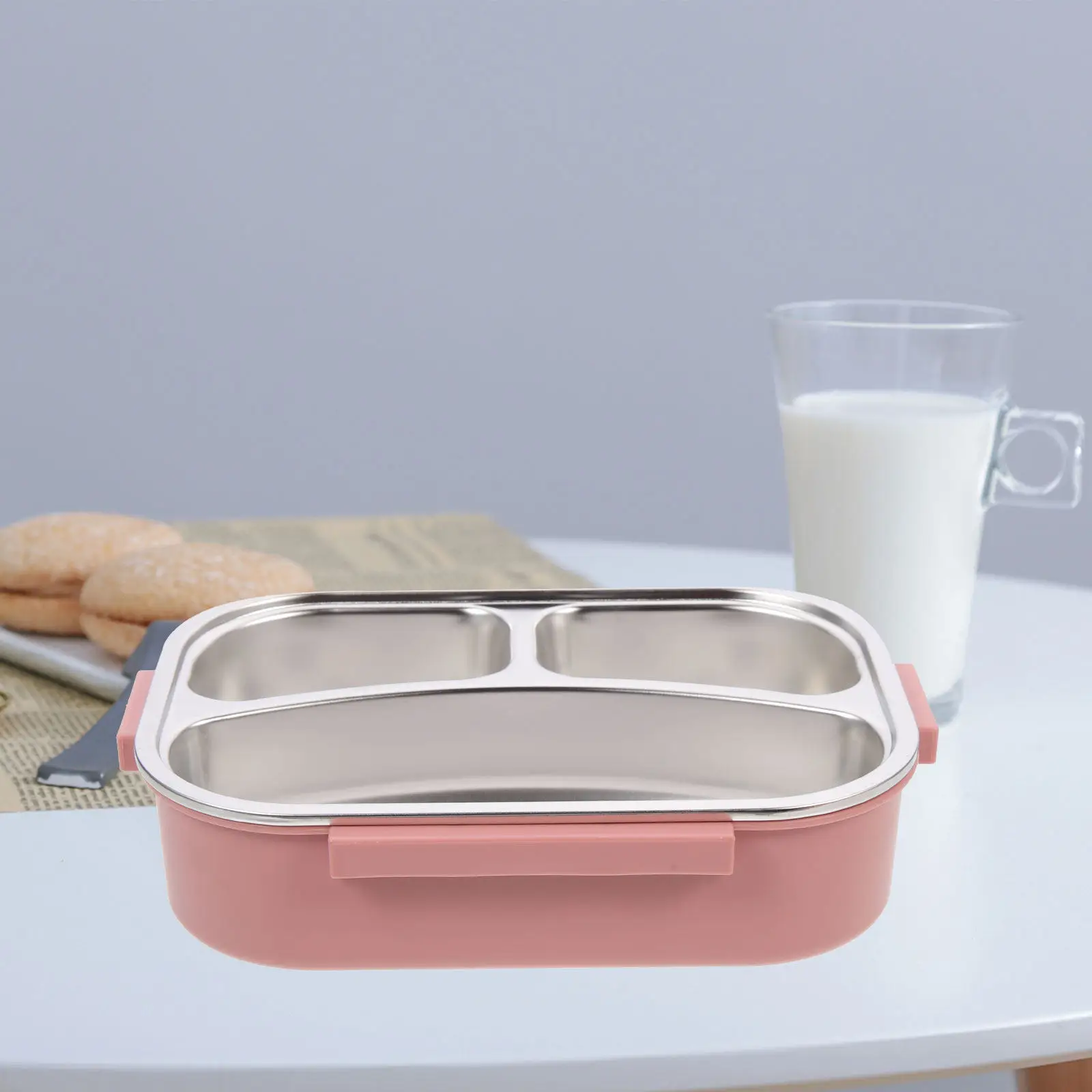 

Ланч-бокс из нержавеющей стали, портативный, с термоизоляцией, с отделениями, герметичный, для офиса, работы, школы