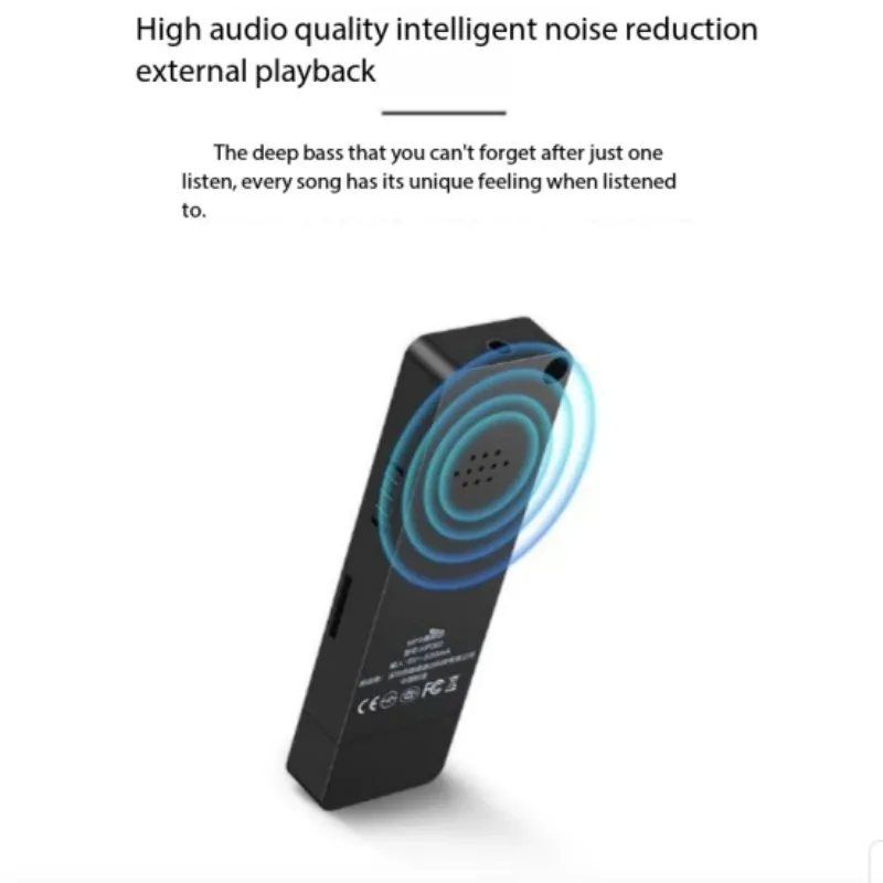 Portable Student MP3 Black Walkman Built-in Speaker USB Plug TF Card For English Listening Sports Music Playback