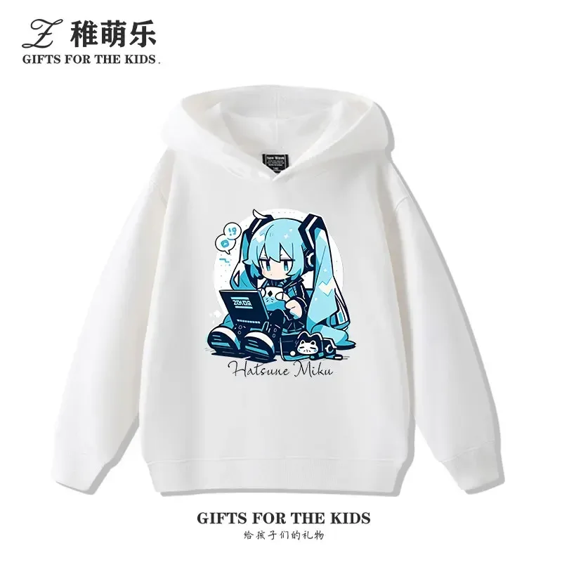 

Hatsune Miku MIKU Children's Sweatshirt for Boys and Girls 2025 New Autumn Cute Japanese Casual Hooded Pullover