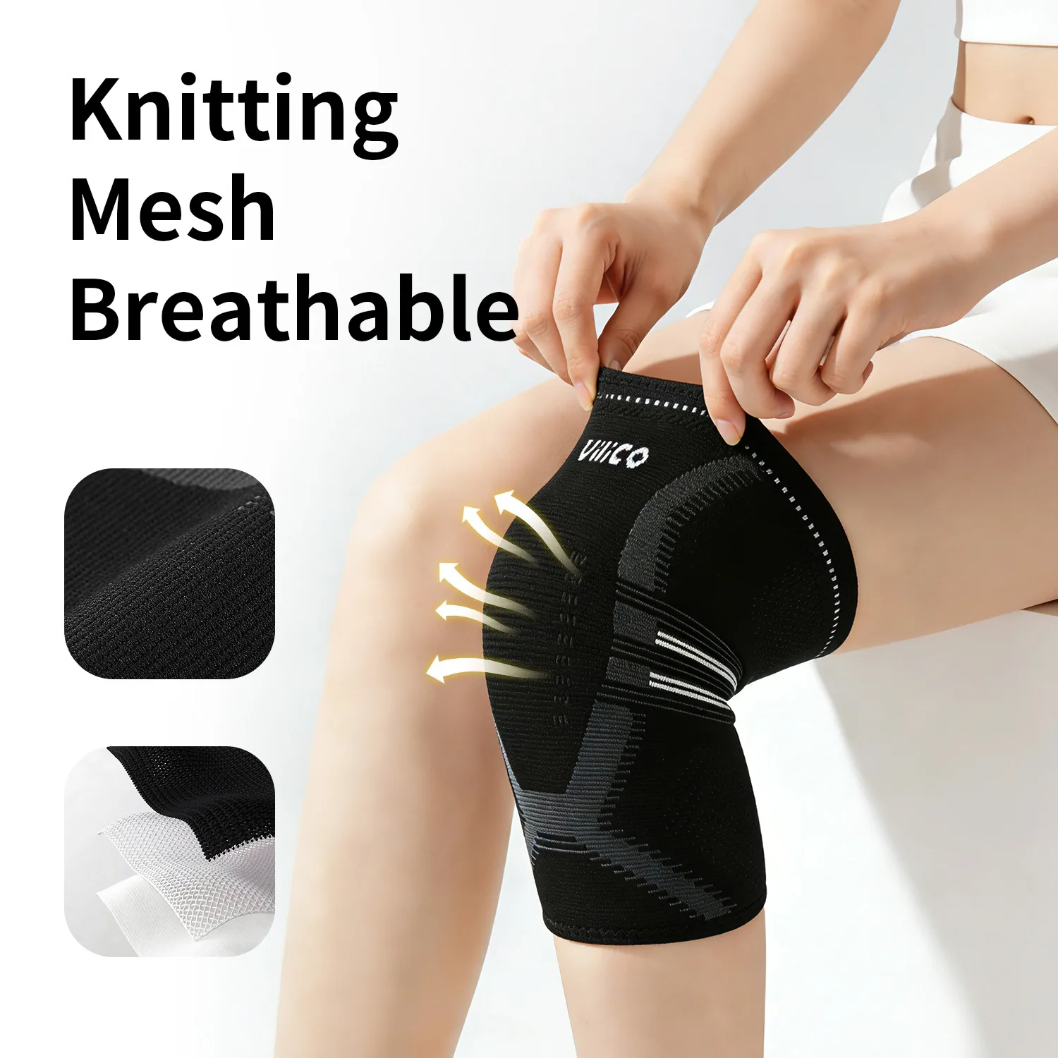 1 Stück Kniebandage für Frauen & Männer - Kompressionsbandage zur Gelenkunterstützung für Laufen, Fitness, Sport, ACL, Arthritis & Meniskusriss