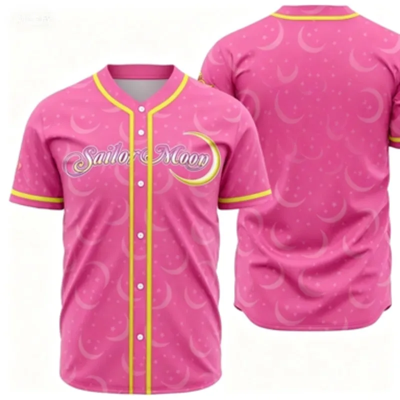 Printed Short Sleeved Baseball Jacket  Versatile Cardigan Jacket Trendy and Personalized Men's Top