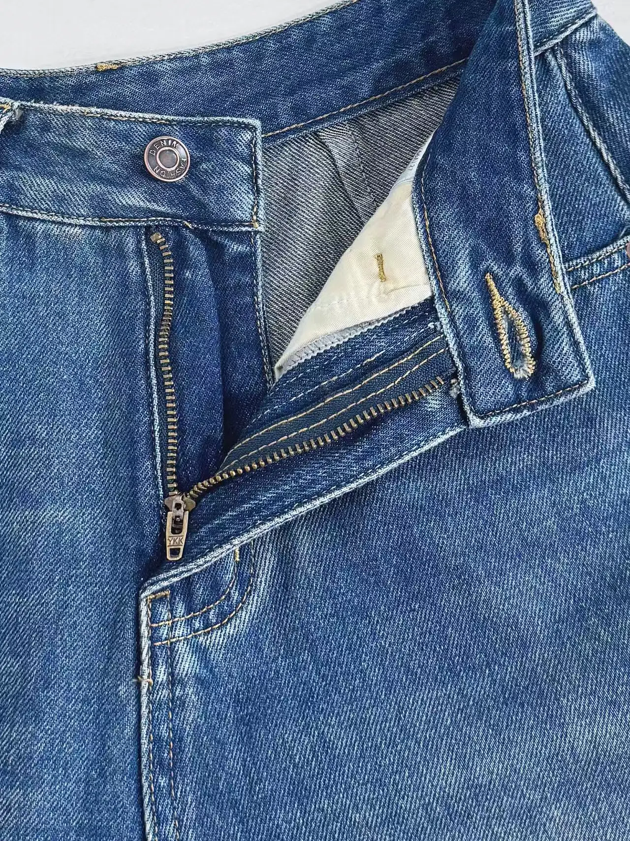 Amerikaanse Sle Casual Hoge Taille Losse Bermuda orts Vijf Knoppen Ritssluiting Wijde Pijpen Zomer Denim Jeans Dames Faion