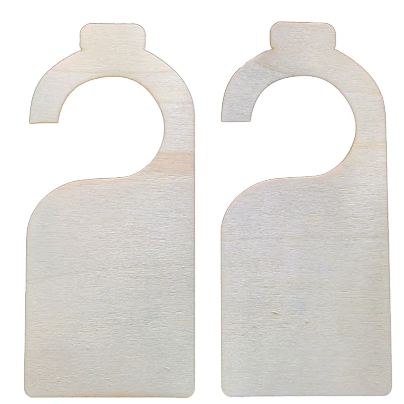 

40PCS Unfinished Wood Door Sign Blank Wooden Hanger Plaque DIY Craft Project Message Notes Memo Board Door Knob Sign