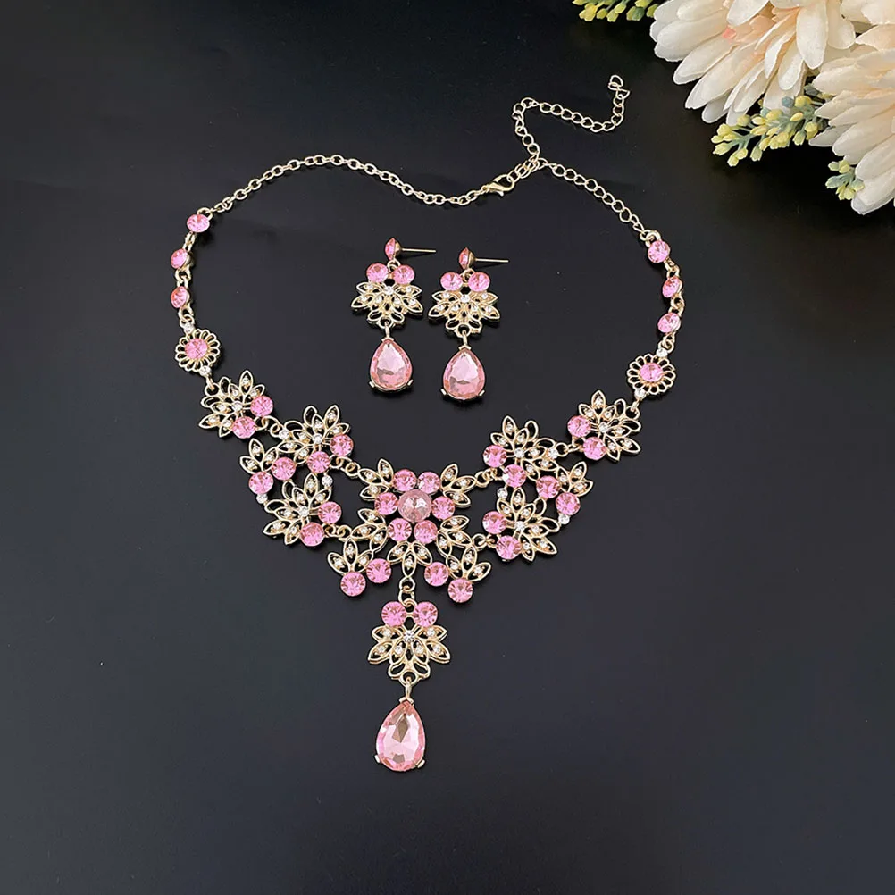 

1Set Bridal Crown Necklace Earrings Tiara Jewelry Set Wedding Bride Accessories Wedding Birthday Banquet Engagement