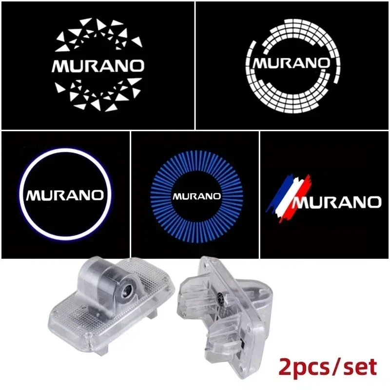 2PCS LED Car Door Welcome Logo Lights Pattern Courtesy Laser Light Projector Lamps for Nissan Murano Emblem 2011 2012 2013