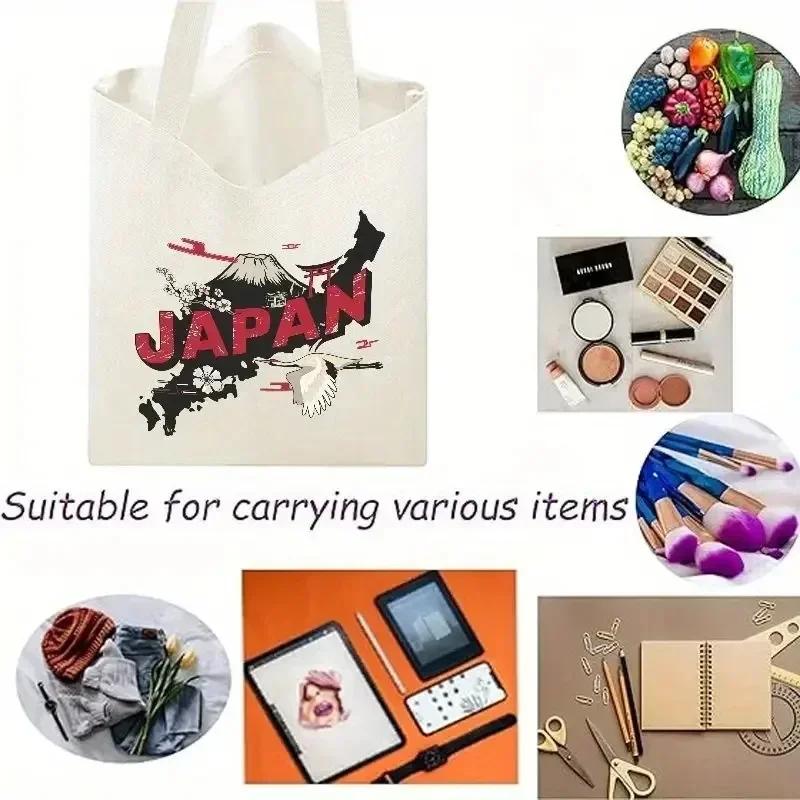 Bolso de hombro bonito con estampado de animales Simple, bolso de compras portátil de gran capacidad ecológico de lona, bolso de mano estético para cerdo y vaca