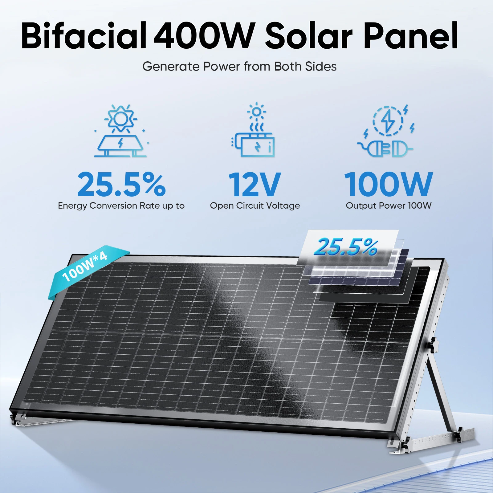 WERCHTAY 12V 400W/200W/100W panneau solaire monocristallin 18BB Type N puissance PV haute efficacité pour jardin de toit de cour hors réseau