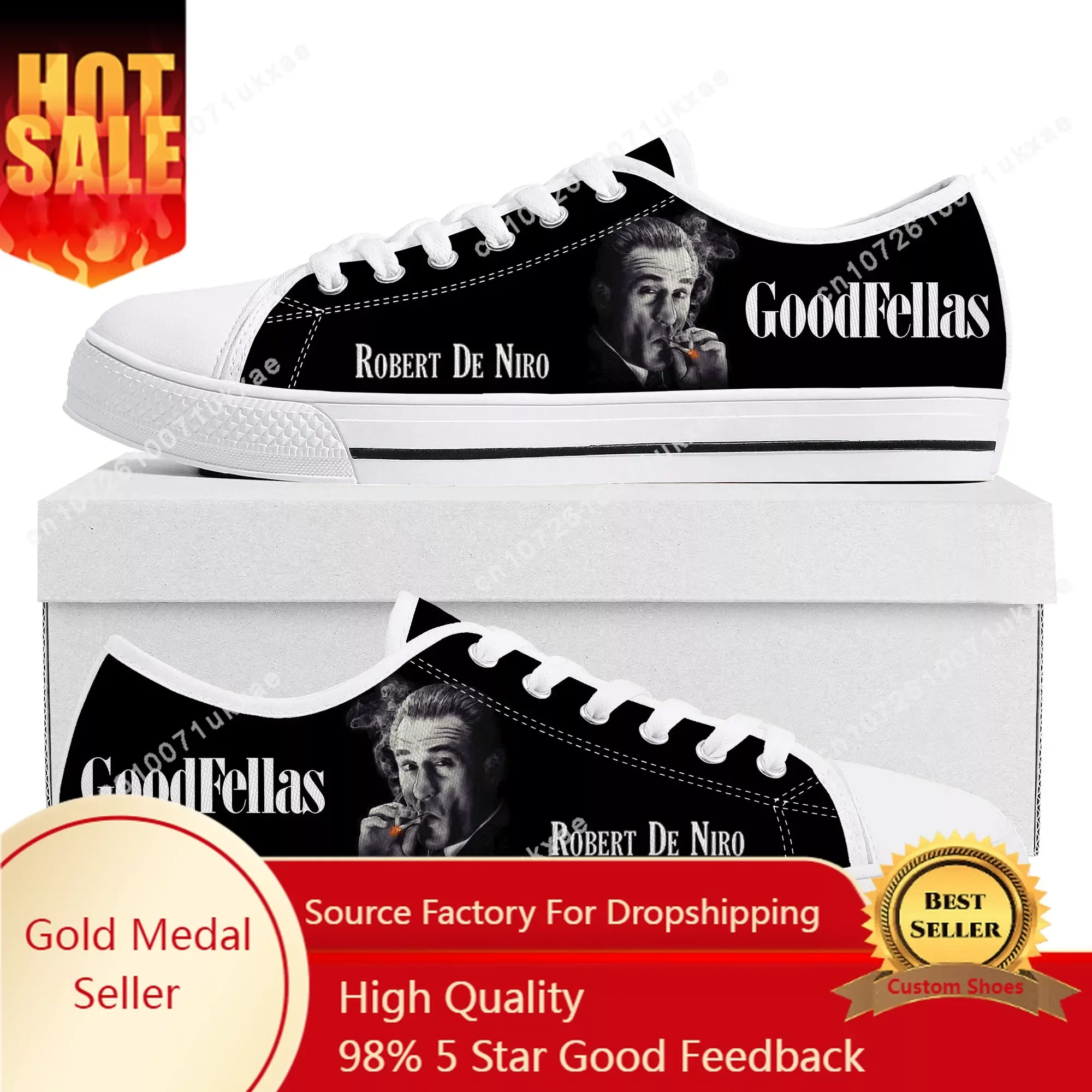 Goodfellas Low Top Sneakers Mens Womens Teenager High Quality Robert De Niro Canvas Sneaker couple Casual Shoes Custom Made Shoe