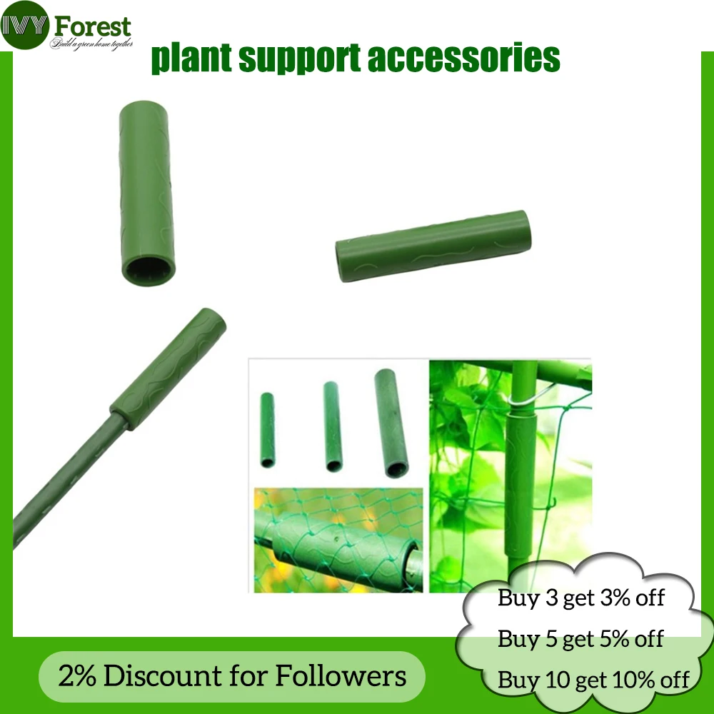 6pcs Plastic Gardening Plant Support Stakes Connector DIY Greenhouse Plant Frame Connection Extension Accessories