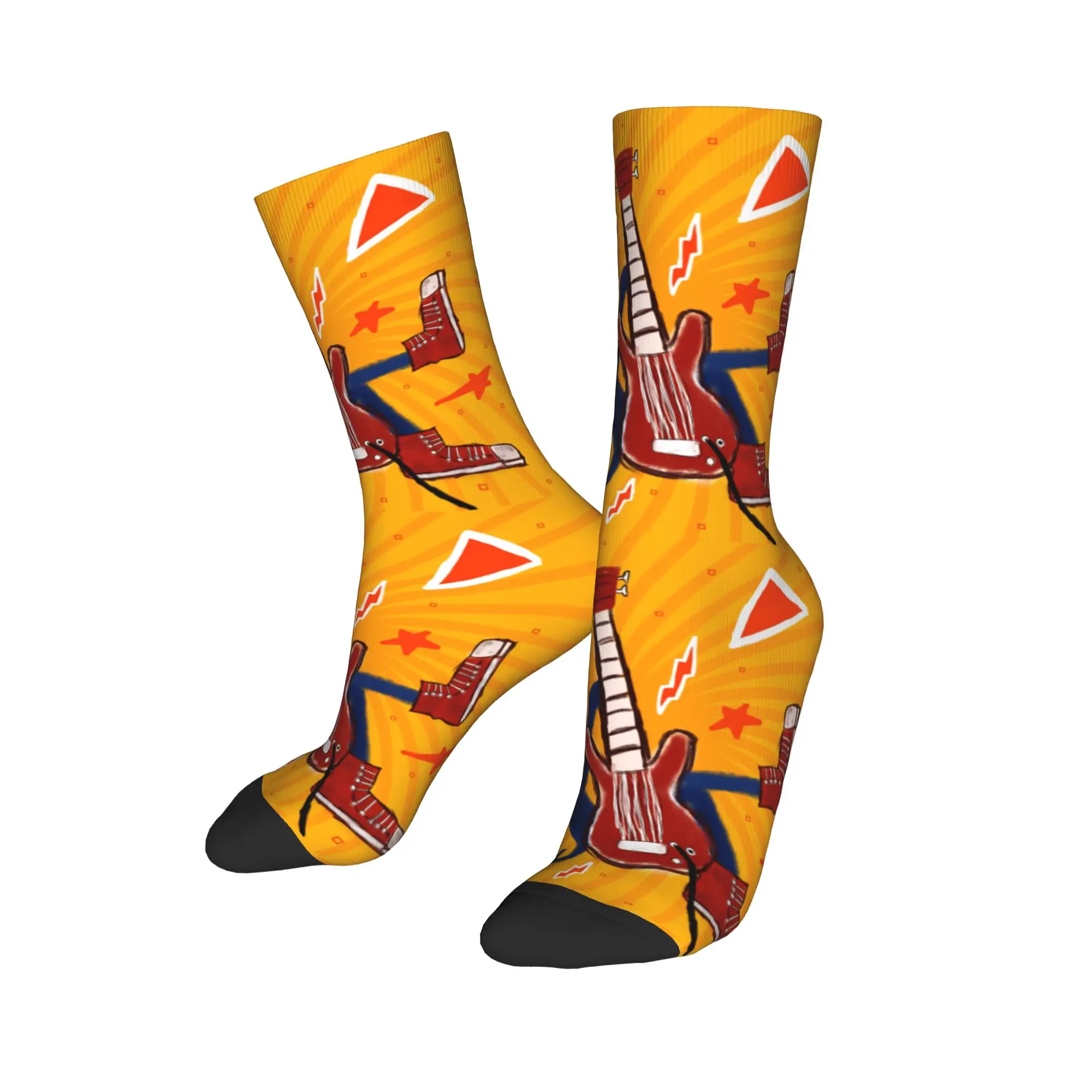New Male Men Socks Crazy Pete The Cat Guitar Sock Polyester  Skateboard Women Socks Spring Summer Autumn Winter,