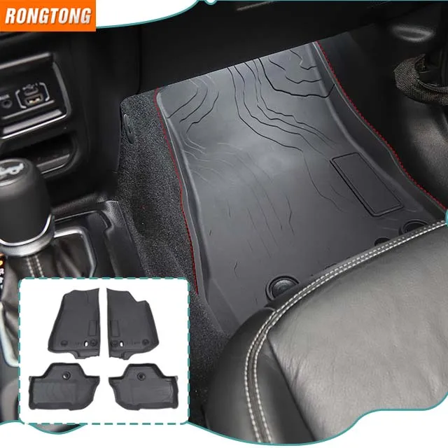 Hot Sale Car Interior Original TPE Floor Mat Foot Mat Two-door Version For Jeep Wrangler JL 2018+