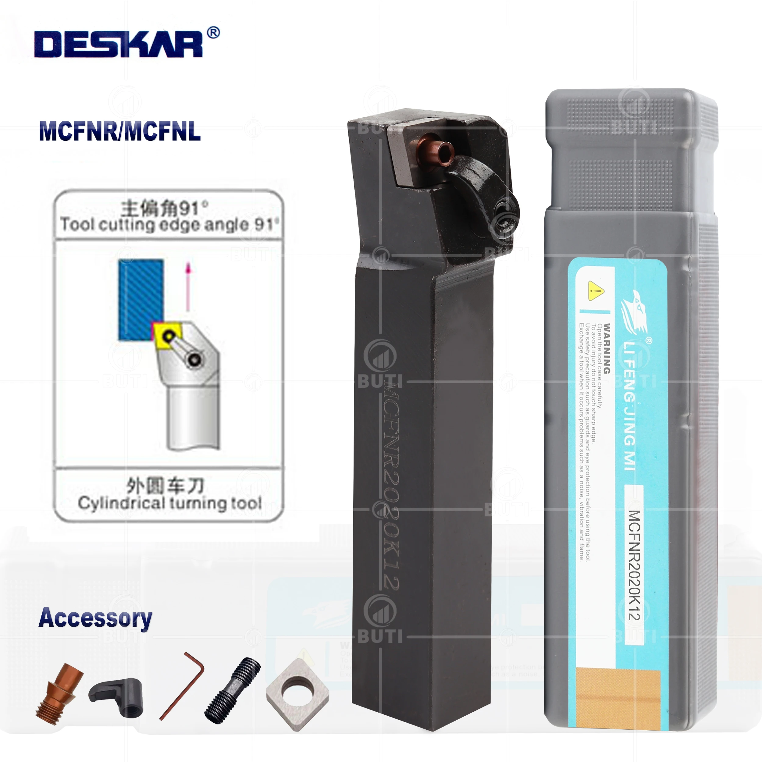 DESKAR 100% Original MCFNR/MCFNL1616H12 MCFNR/MCFNL2020K12 MCFNR/MCFNL2525M12 Lathe External Turning Tool Holder For CNMG Insert