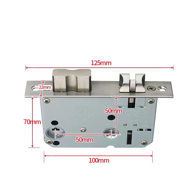 Imagem -02 - Door Lock Body para Smart Door Fingerprint Lock Hardware Acessórios Tamanho 5050 Aço Inoxidável