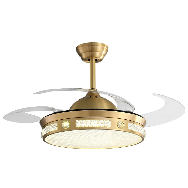 

All-copper modern Chinese restaurant fan light, simple new chandelier