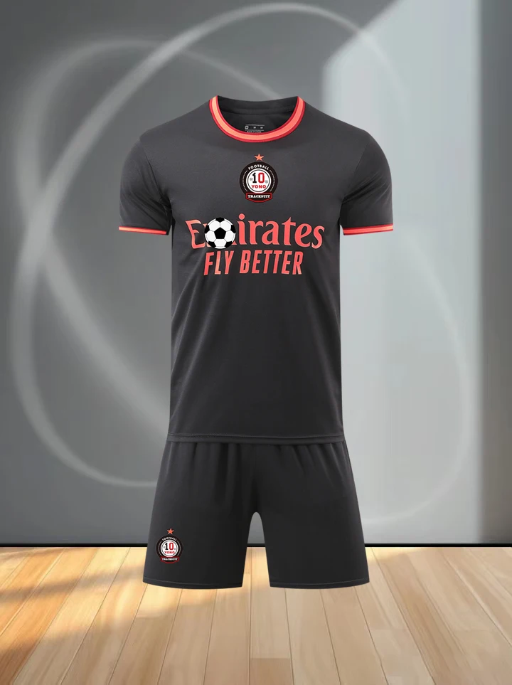 Men Football Jersey Set Quick Dry Breathable Cooling Soccer Uniform Short Sleeve Shirt Shorts Kit Team Training Sportswear