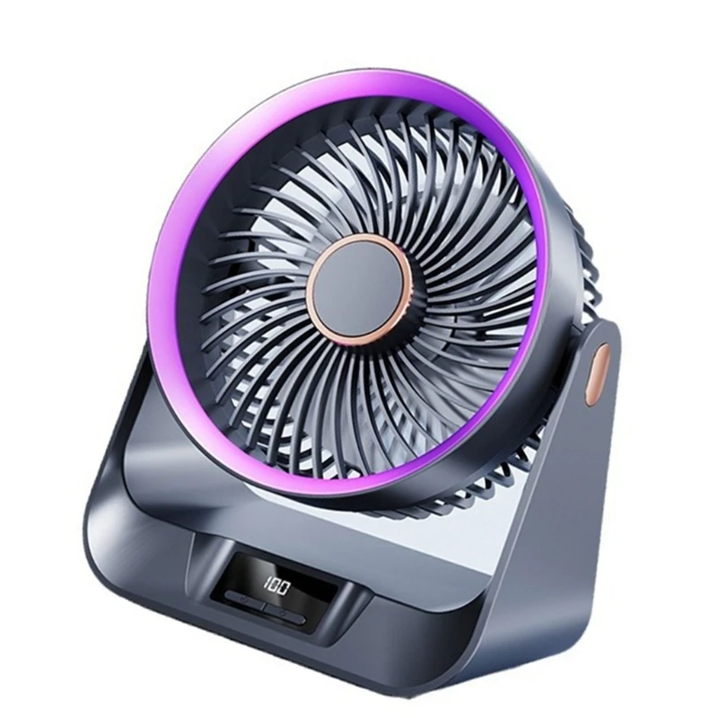 พัดลมตั้งโต๊ะจอแสดงผลดิจิตอลที่เงียบสงบพัดลมพกพาสำหรับห้องนอนสำนักงานห้องครัวบ้าน A0NC