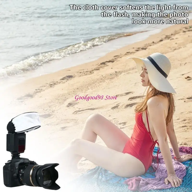 Picture 3: Flashes Bounce Diffuser Caps with Elastics Closures Softbox Diffuser for Camera Flashes W8EC