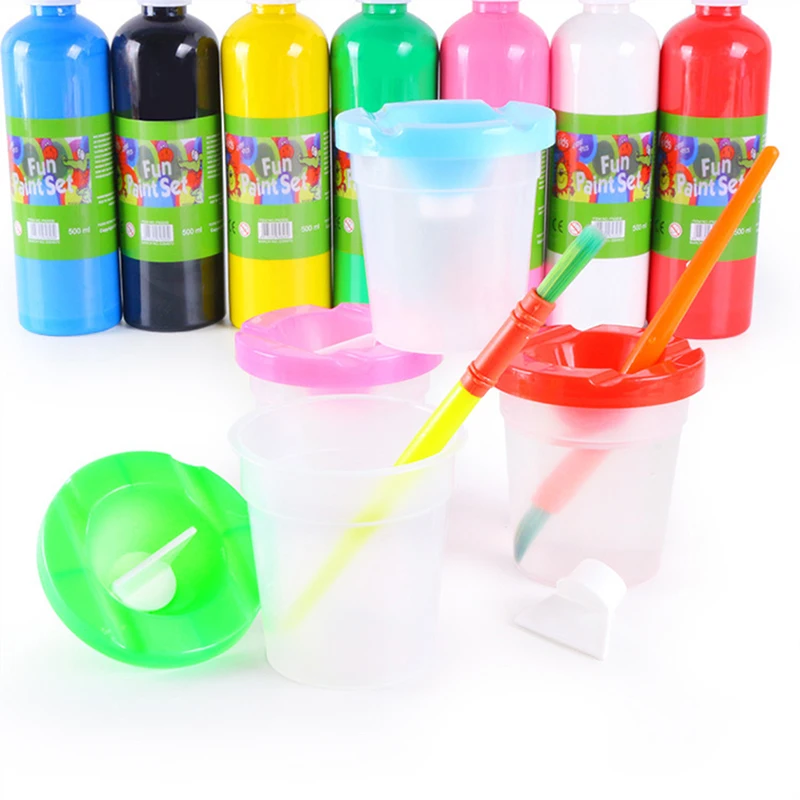 Brush Washing Bucket Multi-Use Paint Brush Basin with Palette Brush Holder Painting Pen Wash Cup Art Supply - Image 6