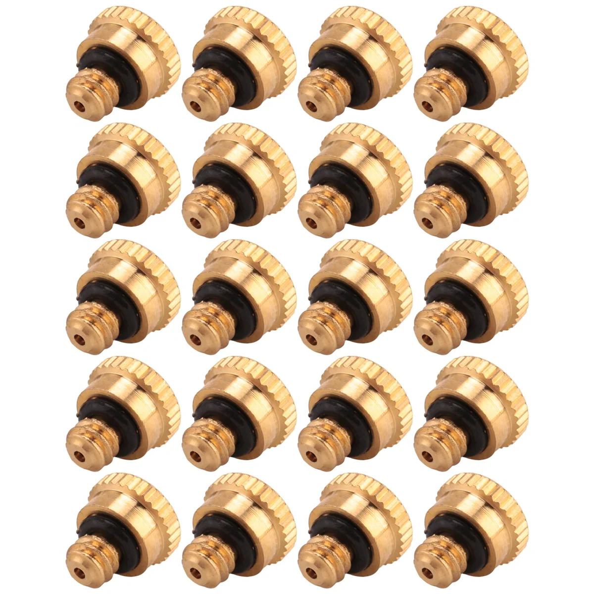 20Pcs Brass Misting Nozzles for Cooling System 0.012 Inch(0.3 mm) Water Nozzle Sprinklers Misting Cooling