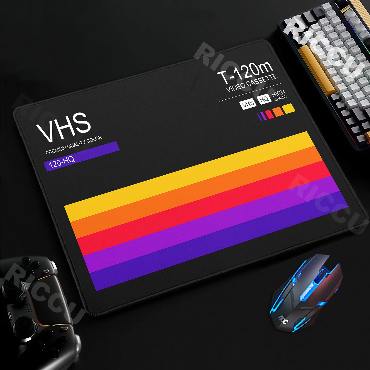 Small Size Retro Style VHS Gaming Mousepad Pc Office Accessories Desk Mat Laptop Gamer Cabinets Decor Mats Anti-slip Rubber Base