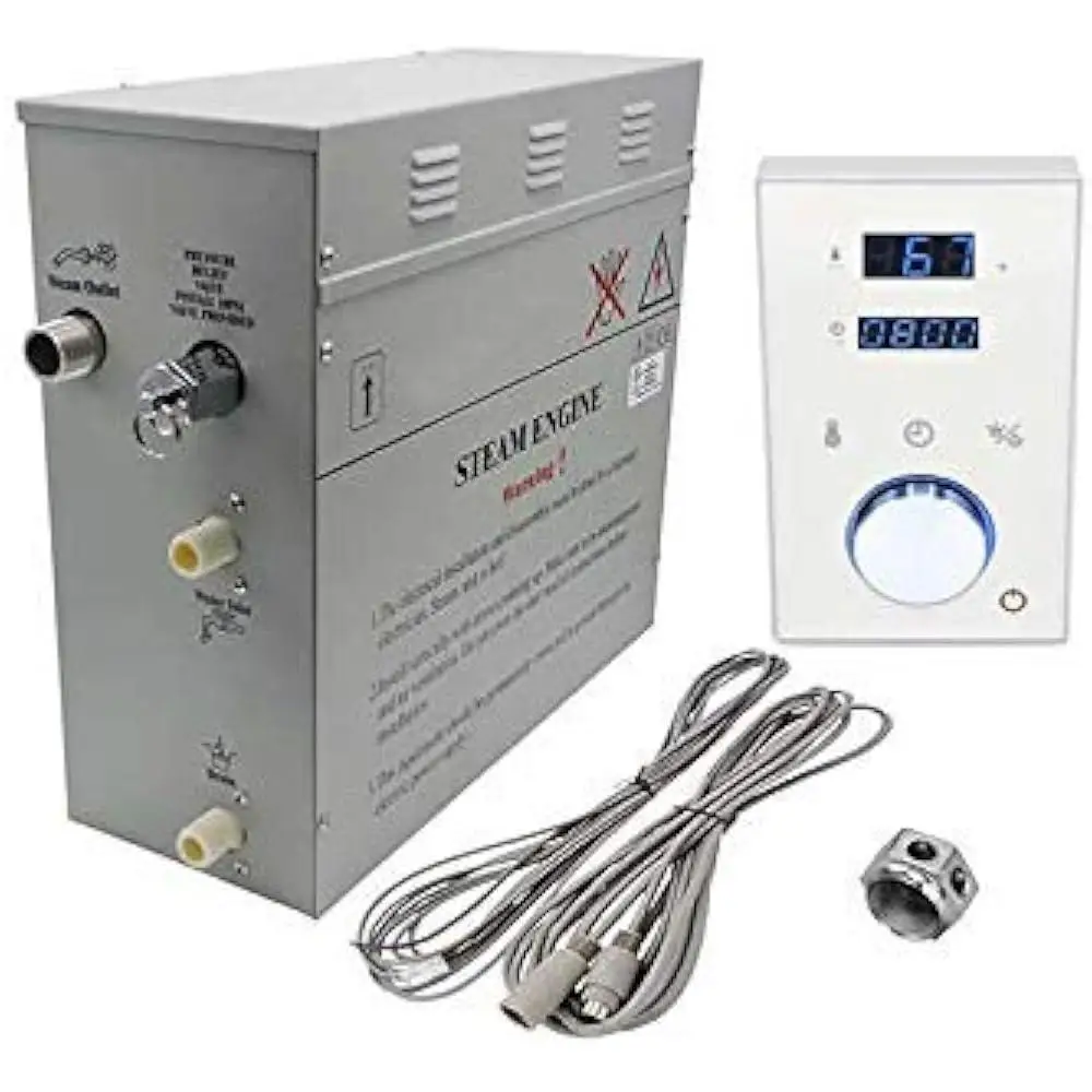 Superior Steam Shower Generator 6kW Self Draining Aromatherapy Steam Head Touch Control Programmable Time Temperature Control