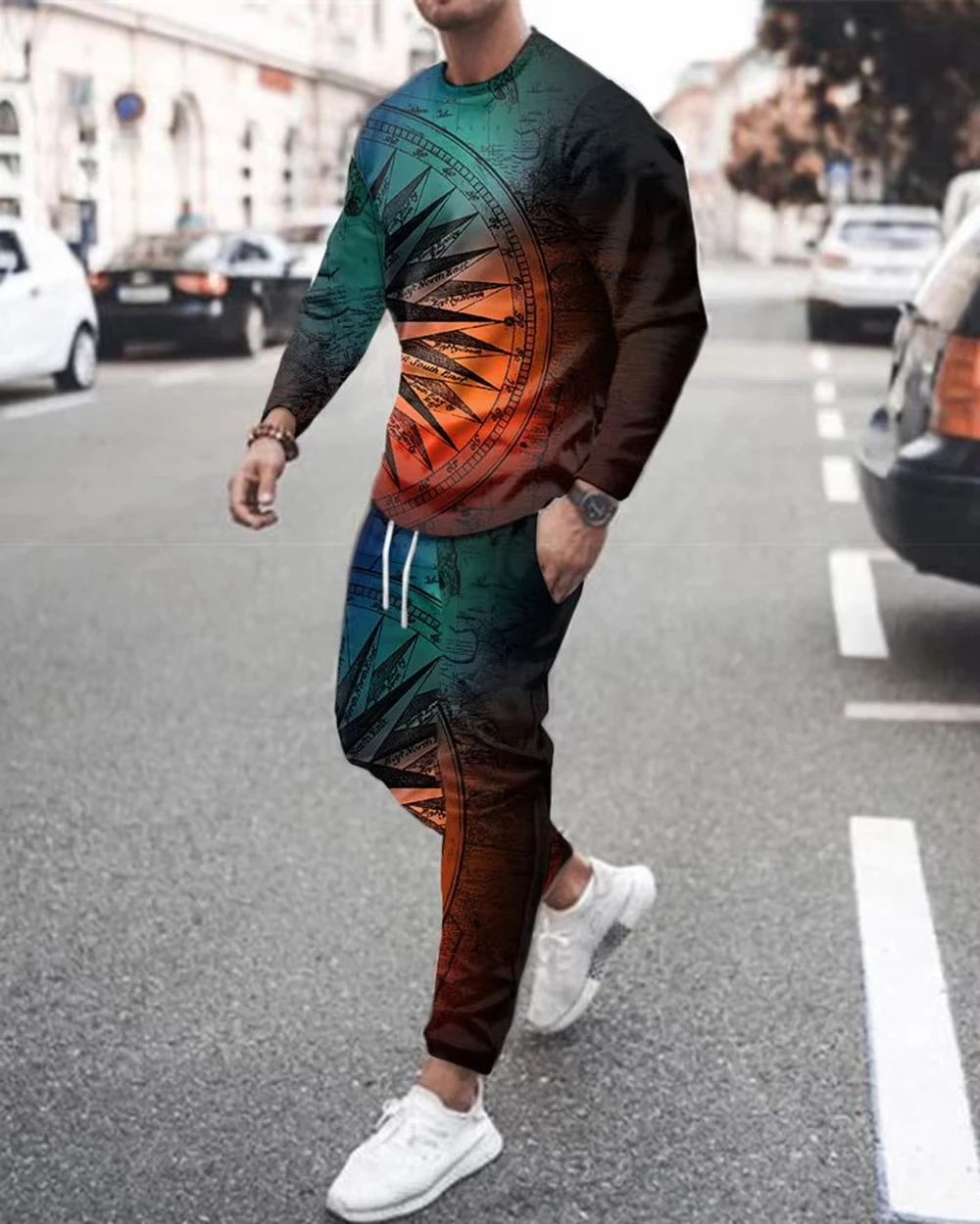 

Men's Clothing Sets Fashion Must-Have Activewear 3D Printed Long Sleeve T-Shirts Men's Pullovers Casual Sweatpants Set